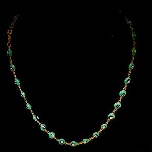 Navy & Turquoise Evil Eye Necklace